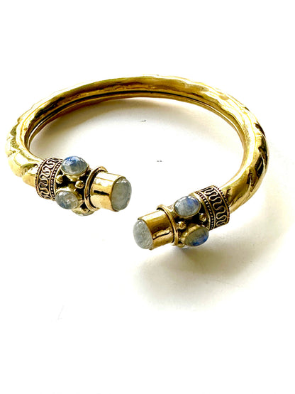 Imani Moonstone Brass Cuff