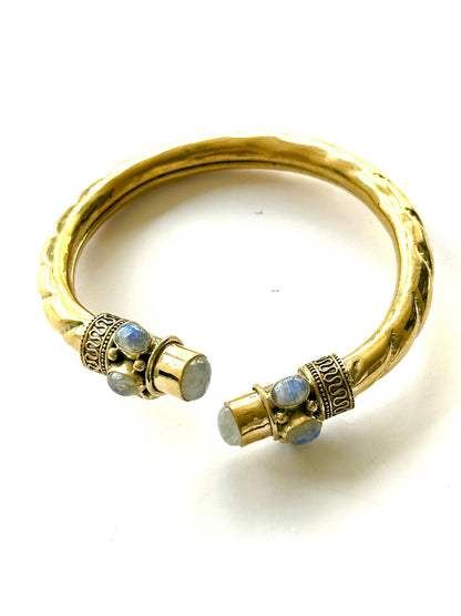 Imani Moonstone Brass Cuff